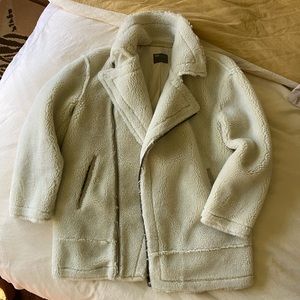 asos faux shearling biker jacket men’s m